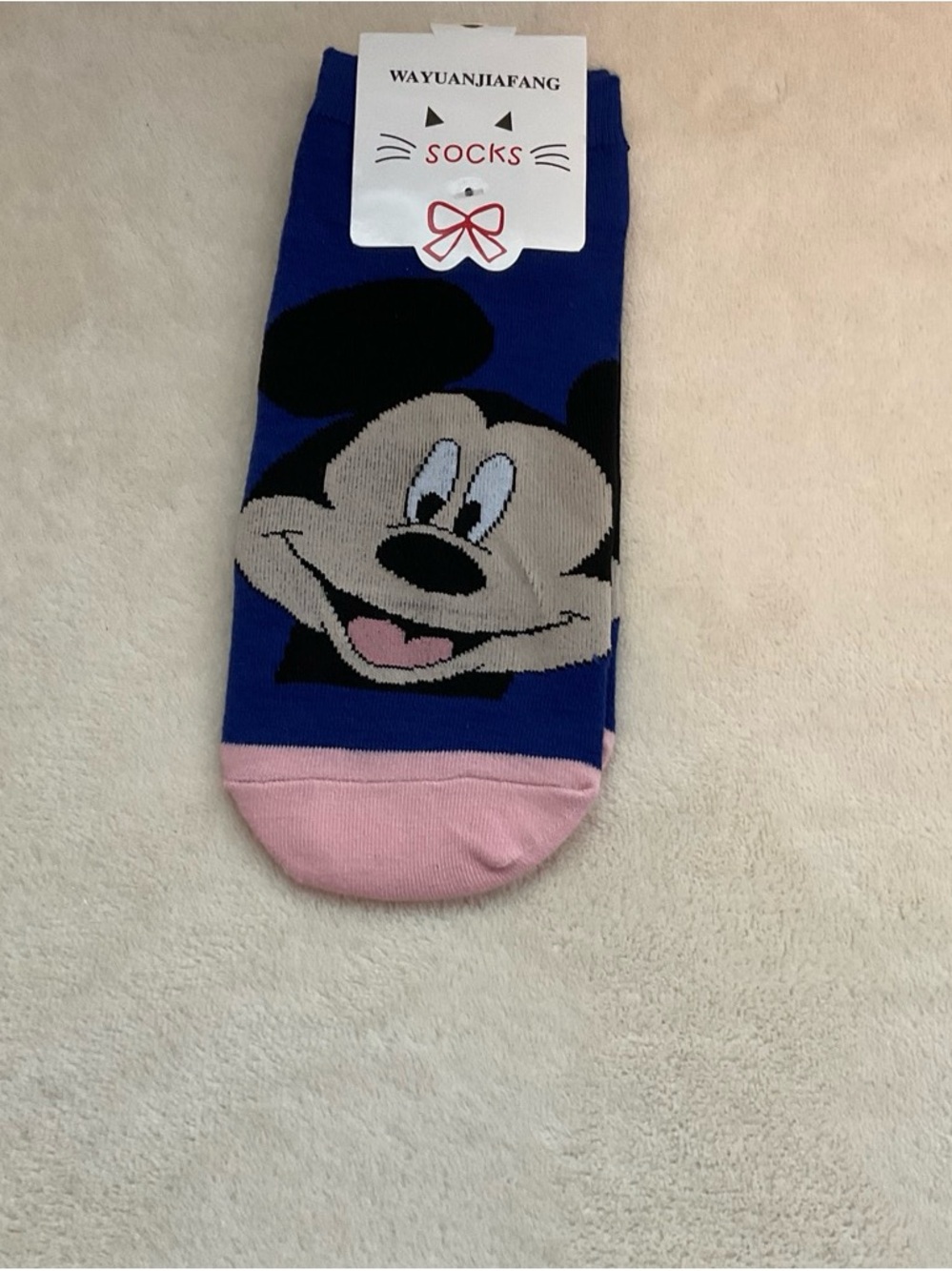 Blue & Pink Character Crew Socks